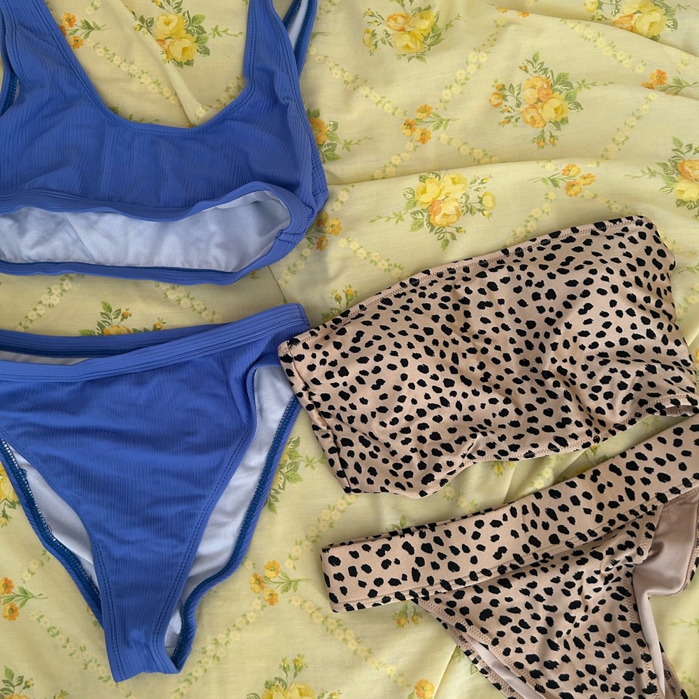 Blue Bikini Set and Leopard Print bikini set